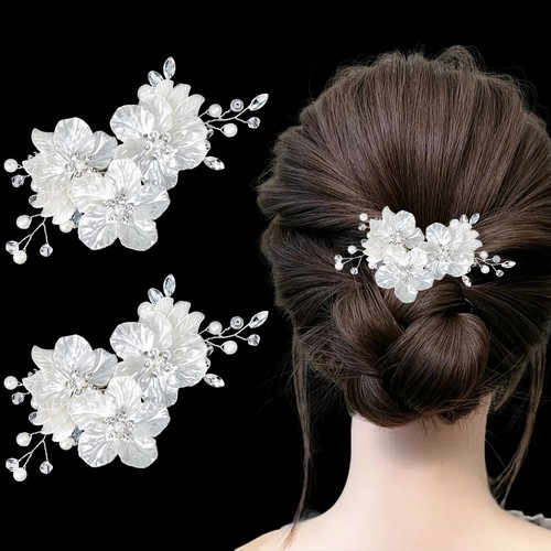 2pcs flower bride wedding - 2pcs, hair