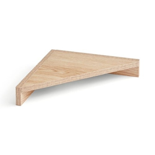 Oak effect corner wall shelf - oak,
