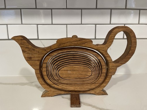 Vintage wooden teapot - wooden,