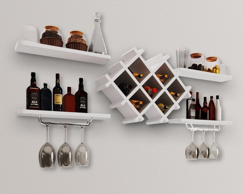White wine rack - white, bar