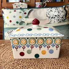 Rare Emma Bridgewater 1st Large Polka Folk Butter Dish New Unused.