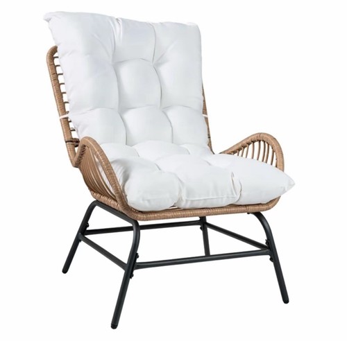 White rattan garden chair - garden,