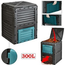 300L Composter Bin - Organic Eco Waste Compost Converter Garden Gardening