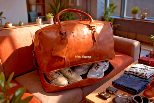 Genuine leather travel duffle - genuine,
