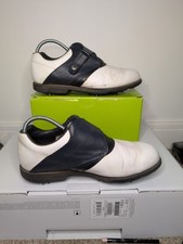 Footjoy Women's AQL Golf Shoes Adjustable Strap UK Size 7 White And Blue