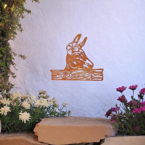 Adorable donkey metal wall - metal,