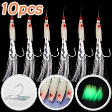 10pcs Bass Mackerel Feathers Sabiki Cod Lure Lures Sea Fishing Boat Tackle