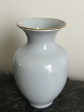 German Porcelain Vase By Metzler & Ortloff As Markings Show, Gold Rimmed