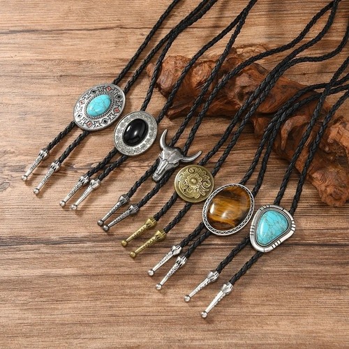 Vintage turquoise bolo tie - bolo,