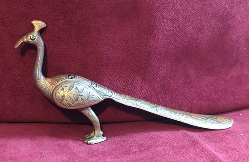Brass peacock ornament shoe - ornament,