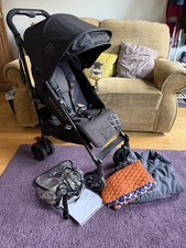 MACLAREN TECHNO ARC STROLLER BUGGY BLACK PUSHCHAIR + RAINCOVER FOOTMUFF + LINER!