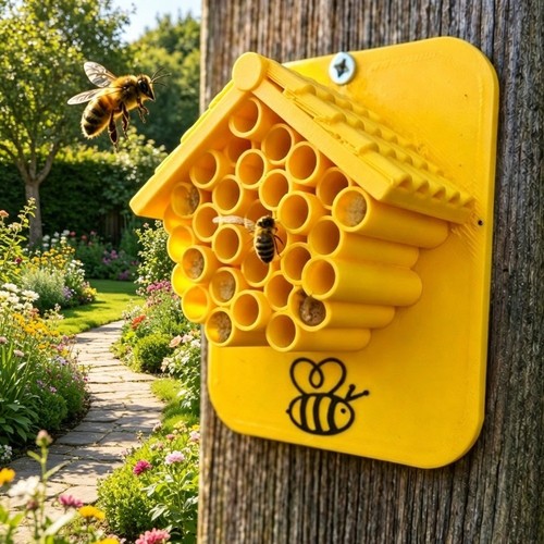 Plastic garden bee house - plastic,