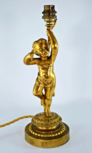 Antique gilt bronze - antique, cherub