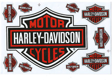 Harley Davidson Motorcycles 10 Bar & Shield Decal Sticker Set Logo Emblem 
