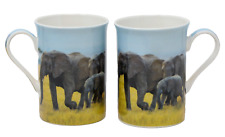 2 x ELEPHANT MUGS, LEONARDO