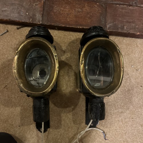 Antique pair carriage lamps - pair, of