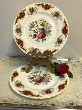 Vintage Rare Royal Albert 'Chatelaine' 21cm China Plates Chelsea Bird Design VGC