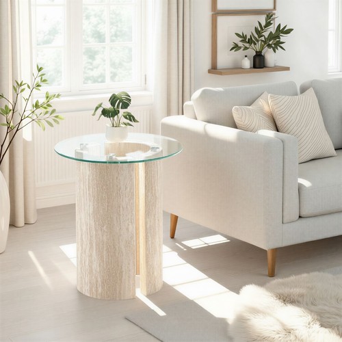 Modena oval glass side - glass, table
