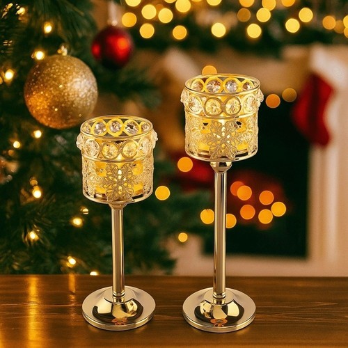 Golden cylinder candle holder - candle,