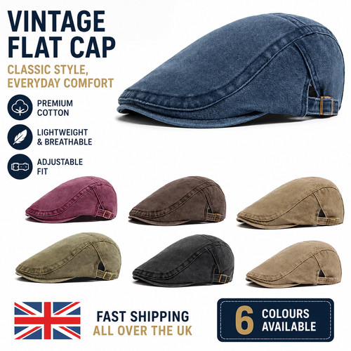 Men flat cap washed - men,