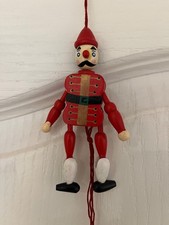 Vintage Pull String Jumping Jack Toy Wooden Soldier VERY RARE! 12.5cm/5 inches