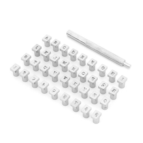 36pcs 5mm leather alphabet - leather,