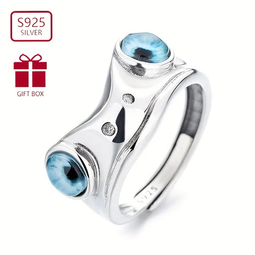 Frog eye ring blue - eye, ring,