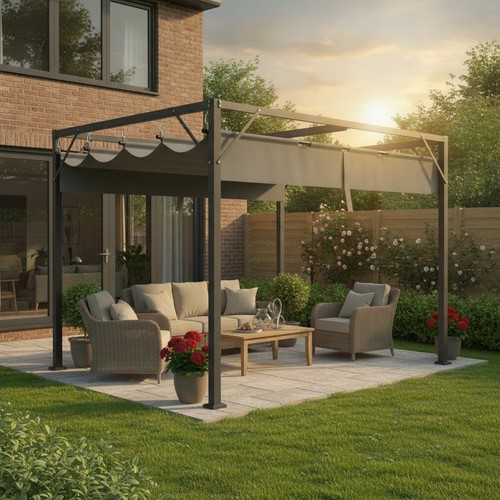Steel frame pergola 3x2m - frame,