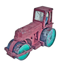 Vintage Dinky Toys Aveling-Barford Diesel Road Roller Diecast Model Red Green.