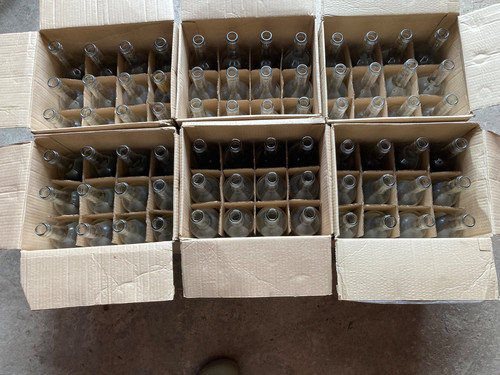 Clear wine bottles - clear, empty