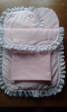 Bedding Quilt Pillow Sheet and Mattress for Mamas & Papas Giovani Doll Pram Pink