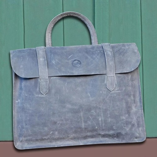 Genuine leather grey vintage - leather,