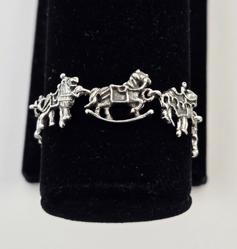 Vtg sterling silver carousel - vtg,