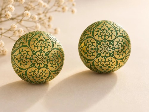 Moroccan green brass drawer