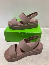 New Women's CROCS Brooklyn Low Wedge Latte