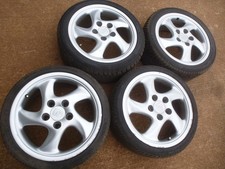 Porsche 991 996 Turbo Twist Alloy Wheels 5x130 17" 17x7.5j & centre caps