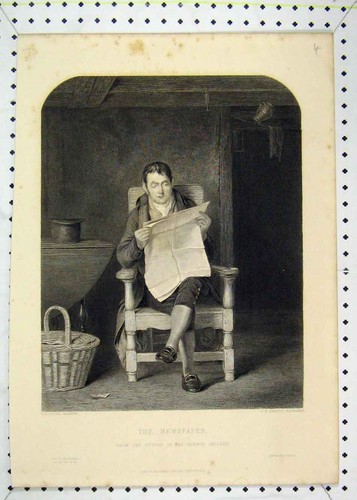 Old antique print view - old, man