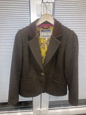 Joules Women's Agatha Brown Tweed Jacket, Size 10