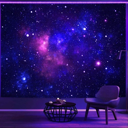 Blacklight galaxy tapestry - galaxy,