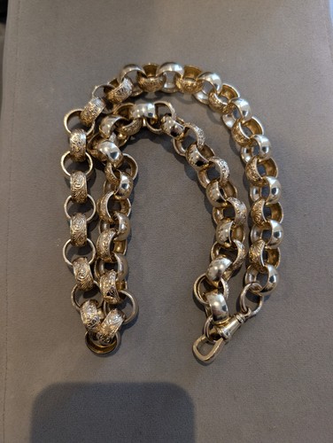 Heavy 9ct gold belcher - gold, chain