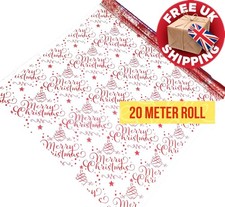 Red Merry Christmas Clear Cellophane Gift Wrap Christmas Film Hamper Baskets