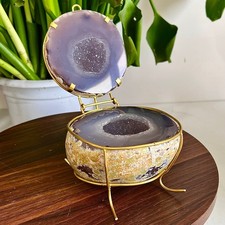 3.3lb Natural Agate Treasure Basin Quartz Rock Earth Crystal Cave Healing