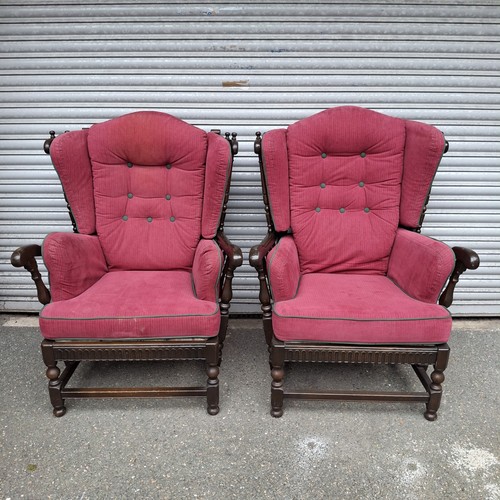 Ercol cloister armchairs pair - ercol,