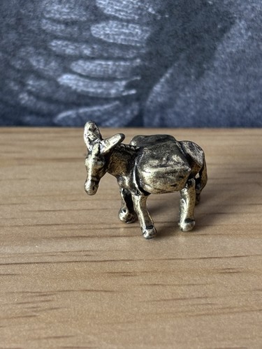 Tiny brass donkey - tiny, ornament