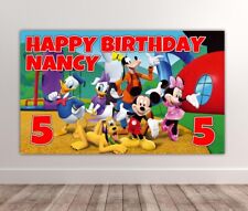 MICKEY MOUSE CLUBHOUSE Personalised Birthday Backdrop - Mickey Mouse Banners