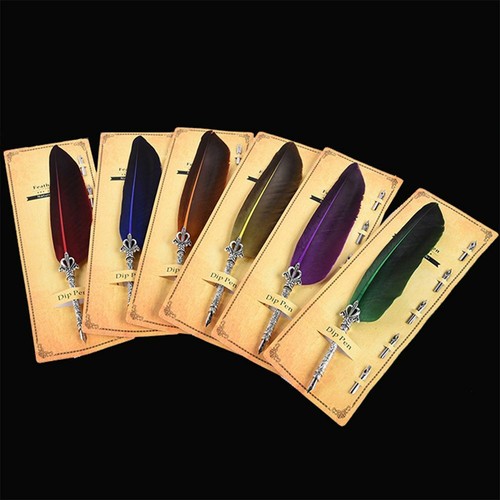1set feather dip fountain - feather, pen