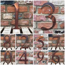 LARGE RUSTED METAL HOUSE DOOR WALL NUMBER SIGN VINTAGE RUSTIC CLASSIC