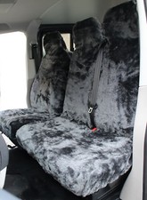 For Toyota Hiace (83-12) PLAIN GREY Faux FUR VAN Seat COVERS - Single + Double