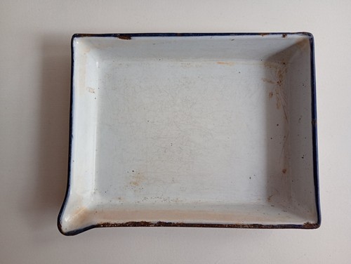 Vintage white enamel photo - white,