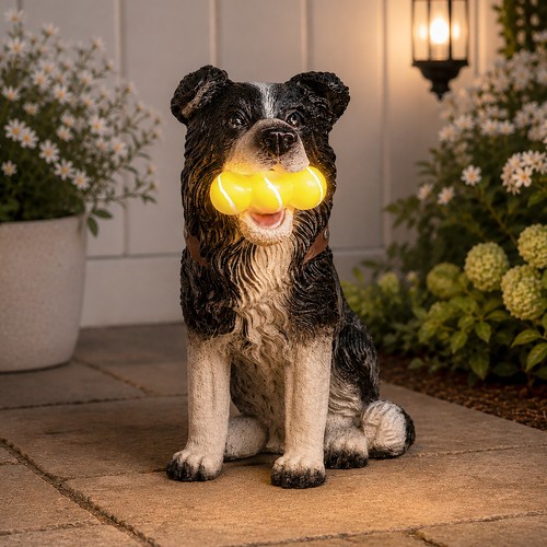 Solar dog garden ornament - solar,